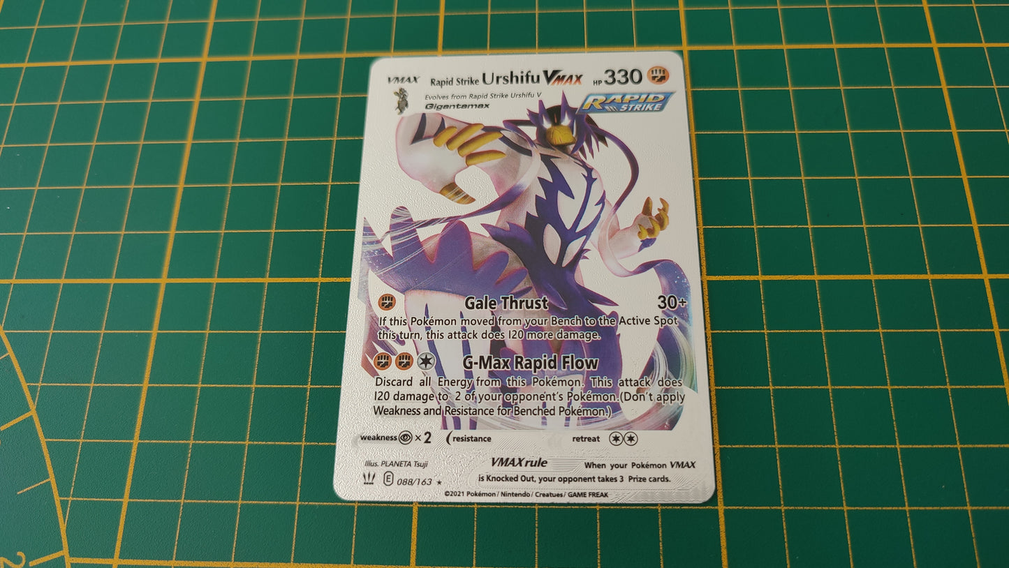 Urshifu Vmax 088/163 carte illustration Pokémon cosplay couleur argent anglaise #SP