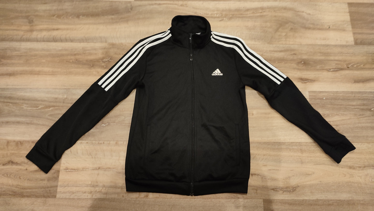 Vêtement Veste zippé Adidas M noir bande blanche #D80