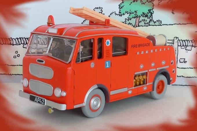 Voiture Tintin N°42 – Camion de pompiers – L’Île Noire – Atlas 1/43