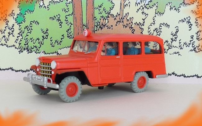 Voiture Tintin N°57 – Jeep des pompiers – Atlas 1/43