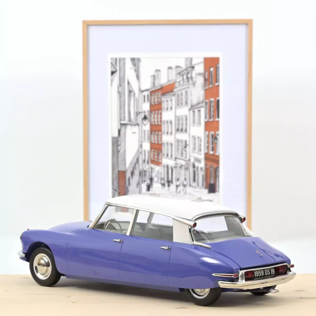 Citroën DS 19 1959 Bleu Delphinium et Blanc 1/12