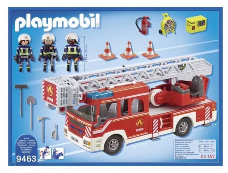 Set complet 9463 Playmobil camion de pompiers avec échelle #C44